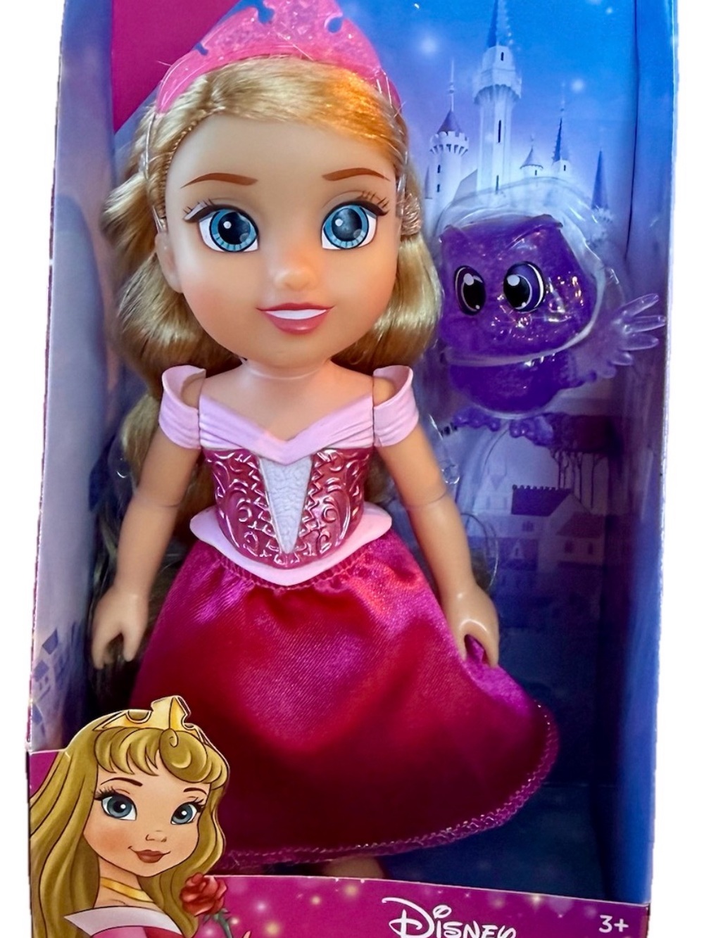 Disney Princess Pink and Purple Aurora Doll with Owl Pal